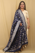 Blue Banarasi Silk Sona Roopa Dupatta - Luxurion World