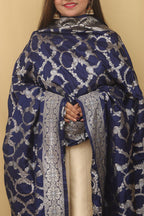 Blue Banarasi Silk Sona Roopa Dupatta - Luxurion World
