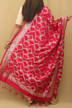 Pink Banarasi Silk Dupatta - Luxurion World