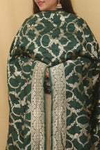 Green Banarasi Silk Sona Roopa Dupatta - Luxurion World