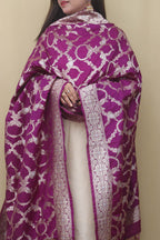 Purple Banarasi Silk Sona Roopa Dupatta - Luxurion World