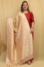 Pastel Banarasi Silk Shikargah Dupatta - Luxurion World