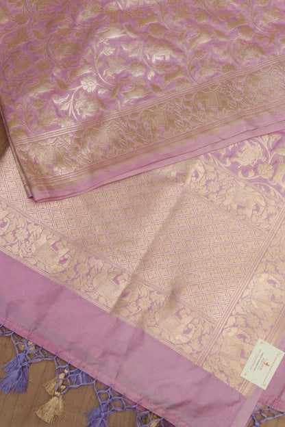 Elegant Purple Banarasi Silk Dupatta with Shikargah Design - Luxurion World