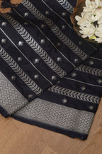 Elegant Blue Banarasi Silk Dupatta - Luxurion World- Crafted Heirlooms