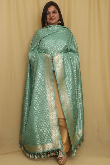 Elegant Blue Banarasi Silk Dupatta - Luxurion World