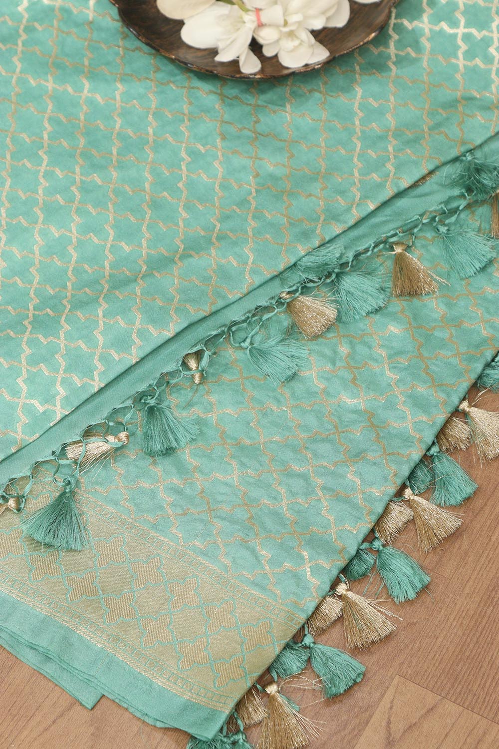 Elegant Blue Banarasi Silk Dupatta - Luxurion World