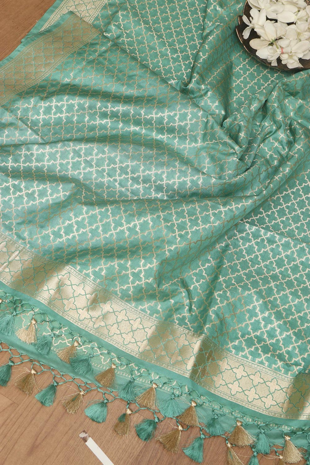 Elegant Blue Banarasi Silk Dupatta - Luxurion World