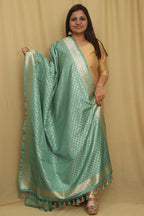 Elegant Blue Banarasi Silk Dupatta - Luxurion World