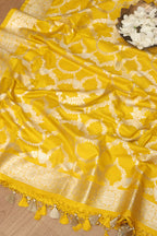 Yellow Banarasi Silk Dupatta - Luxurion World