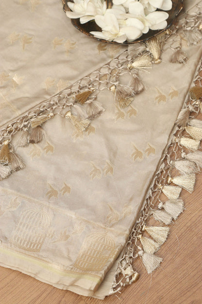 Soft and Elegant Pastel Banarasi Silk Dupatta - Luxurion World