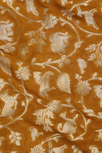 Mustard Yellow Banarasi Silk Shikargah Design Dupatta - Luxurion World