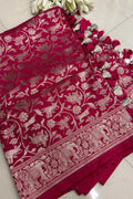 Pink Banarasi Silk Shikargah Design Dupatta - Luxurion World