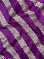 Purple Banarasi Silk Stripe Design Dupatta - Luxurion World- Crafted Heirlooms