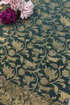 Green Banarasi Silk Dupatta - Elegant and Luxurious - Luxurion World- Crafted Heirlooms