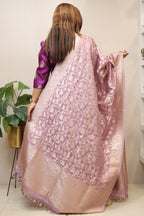 Elegant Lavender Banarasi Silk Dupatta - Luxurion World