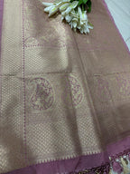 Stunning Pink Banarasi Silk Dupatta with Floral Motifs - Luxurion World- Crafted Heirlooms