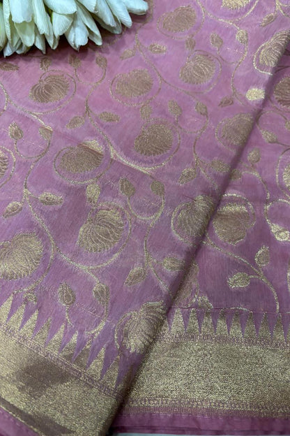 Stunning Pink Banarasi Cotton Dupatta - Luxurion World