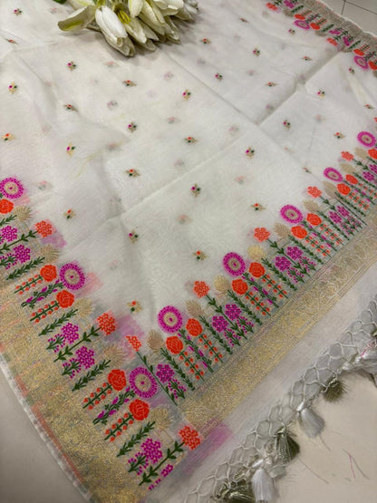 Colorful Banarasi Cotton Meenakari Dupatta - Luxurion World