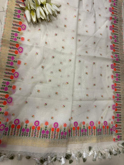 Colorful Banarasi Cotton Meenakari Dupatta - Luxurion World