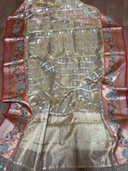 Pastel Banarasi Kota Tissue Paithani Dupatta with Design Border - Luxurion World