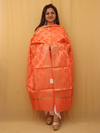Peach Banarasi Silk Dupatta - Luxurion World
