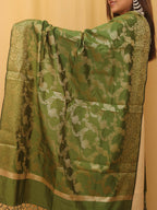Green Banarasi Silk Dupatta - Luxurion World