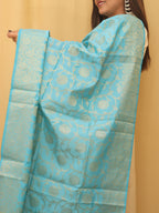 Elegant Blue Banarasi Silk Dupatta - Luxurion World