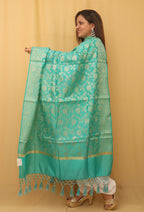 Elegant Blue Banarasi Silk Dupatta - Luxurion World