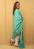 Elegant Blue Banarasi Silk Dupatta - Luxurion World