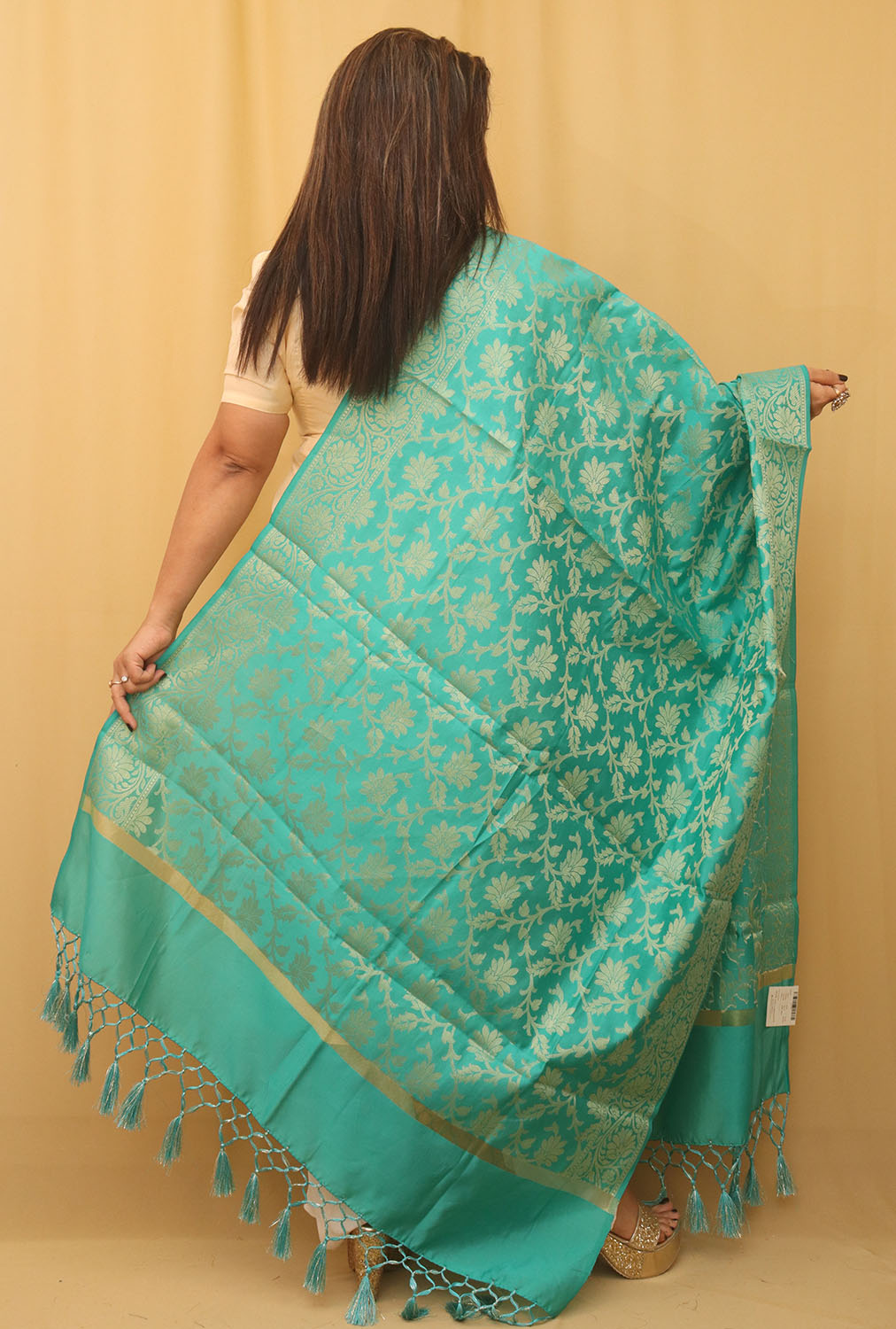 Elegant Blue Banarasi Silk Dupatta - Luxurion World