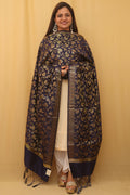 Blue Banarasi Silk Dupatta - Luxurion World