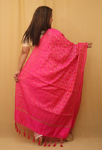 Pink Banarasi Silk Dupatta - Luxurion World