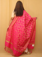 Pink Banarasi Silk Dupatta - Luxurion World
