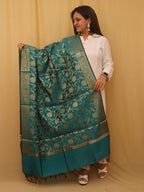 Green Banarasi Silk Dupatta - Luxurion World