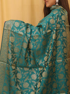 Green Banarasi Silk Dupatta - Luxurion World