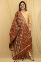 Brown Banarasi Silk Dupatta: Timeless Elegance - Luxurion World