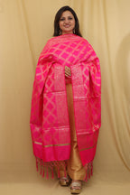 Pink Banarasi Silk Dupatta - Luxe Elegance - Luxurion World
