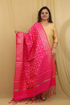 Graceful Pink Banarasi Silk Dupatta - Perfect for Any Occasion - Luxurion World