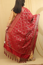Exquisite Maroon Banarasi Silk Dupatta - Elegant and Timeless - Luxurion World