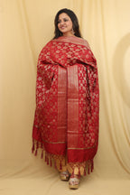 Exquisite Maroon Banarasi Silk Dupatta - Elegant and Timeless - Luxurion World