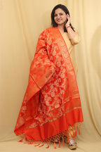 Orange Banarasi Silk Dupatta - Exquisite Style - Luxurion World