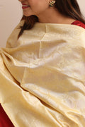 Soft and Elegant Pastel Banarasi Silk Dupatta - Luxurion World