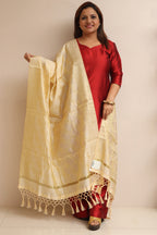 Soft and Elegant Pastel Banarasi Silk Dupatta - Luxurion World