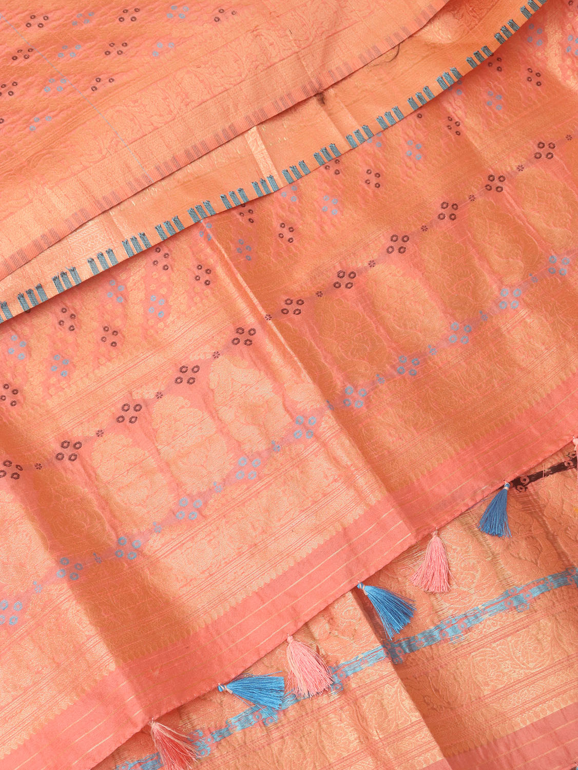 Pink Banarasi Silk Bandhani Design Dupatta - Luxurion World