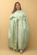 Blue Banarasi Silk Bandhani Design Dupatta - Luxurion World