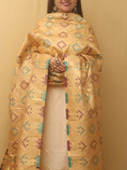 Pastel Banarasi Silk Bandhani Design Dupatta - Luxurion World