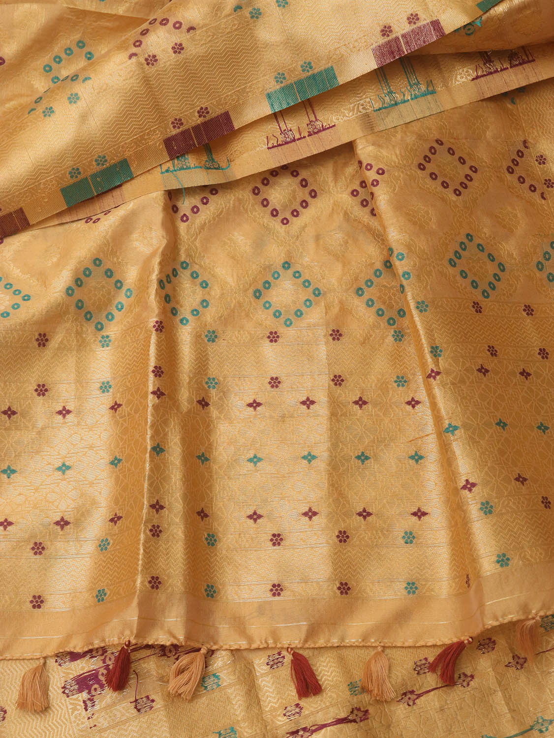 Pastel Banarasi Silk Bandhani Design Dupatta - Luxurion World