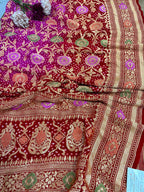 Stunning Red Banarasi Bandhani Pure Georgette Dupatta - Luxurion World