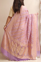 Elegant Purple Banarasi Bandhani Pure Georgette Dupatta - Luxurion World- Crafted Heirlooms