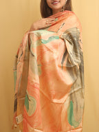 Multicolor Marble Print Hand Dye Banana Silk Dupatta - Luxurion World